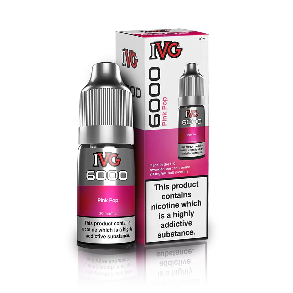  Pink Pop / 10mg IVG 6000 Nic Salts e liquids 10ml Box of 10