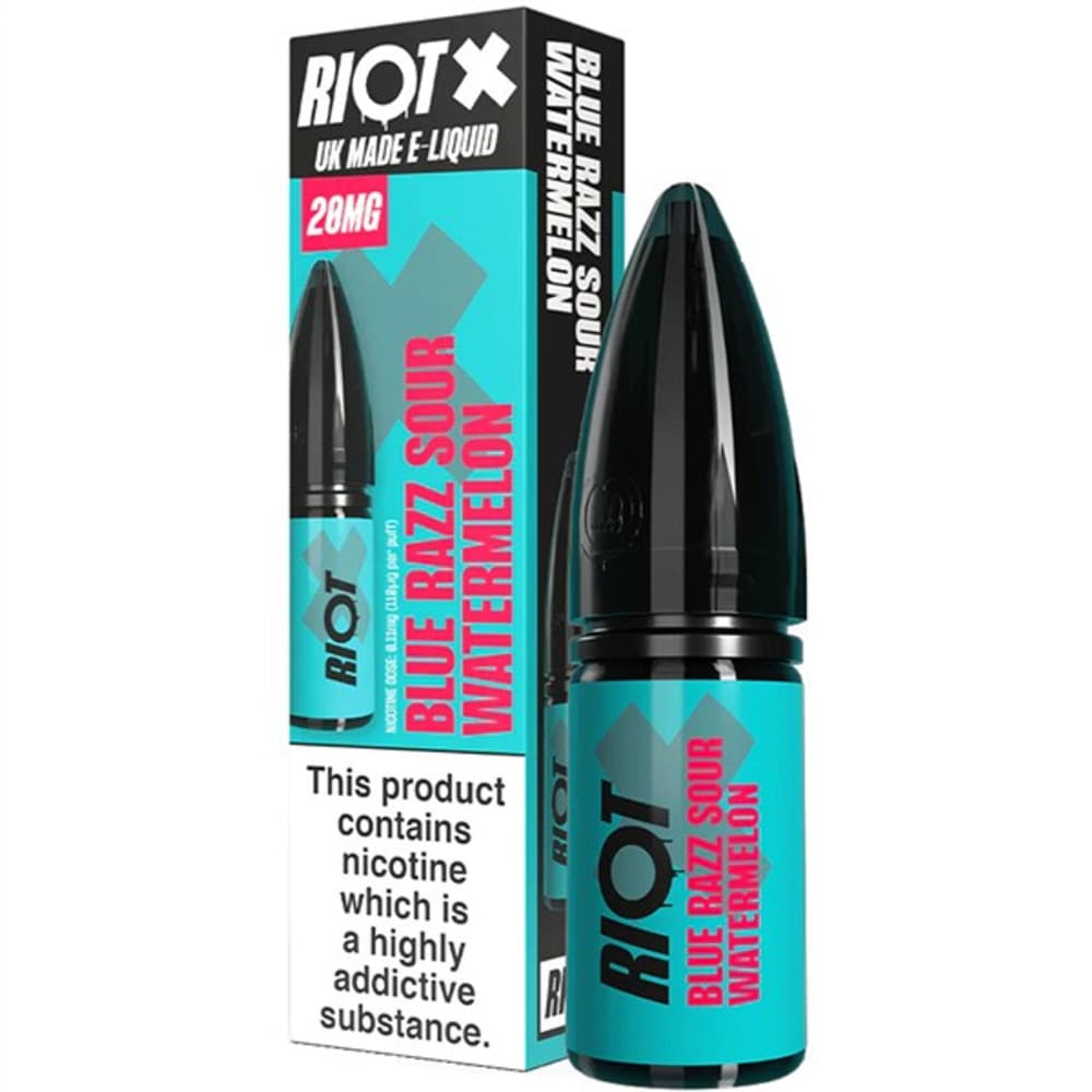  Blue Razz Sour Watermelon / 10mg Riot X Nic Salts e liquids 10ml Box of 10