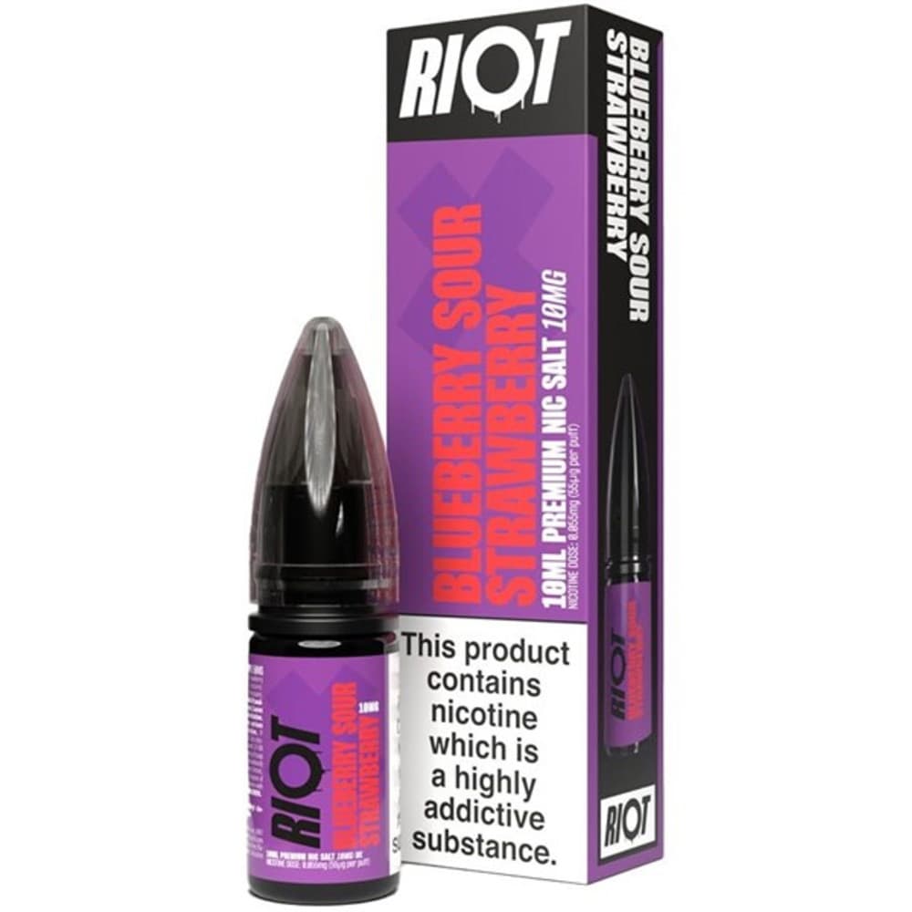  Blueberry Sour Strawberry / 20mg Riot X Nic Salts e liquids 10ml Box of 10