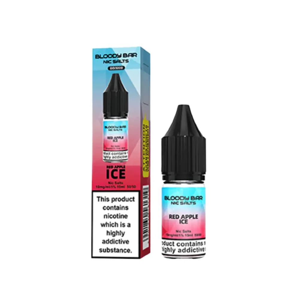  Red Apple Ice / 10mg Bloody Bar Nic Salts e liquids 10ml Box of 10
