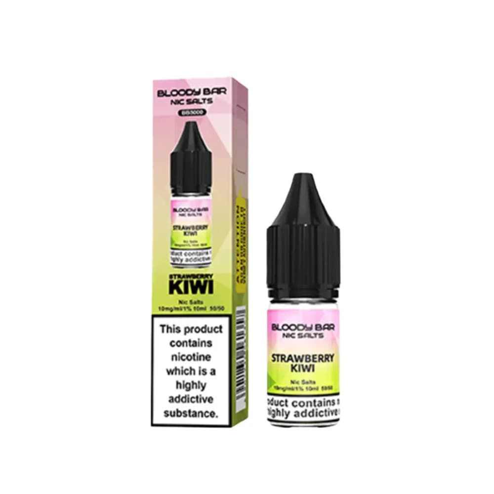  Strawberry Kiwi / 10mg Bloody Bar Nic Salts e liquids 10ml Box of 10