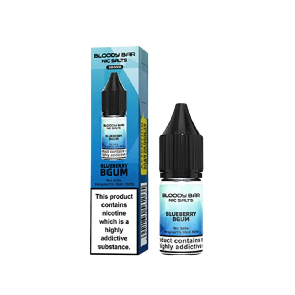  Blueberry BGum / 20mg Bloody Bar Nic Salts e liquids 10ml Box of 10
