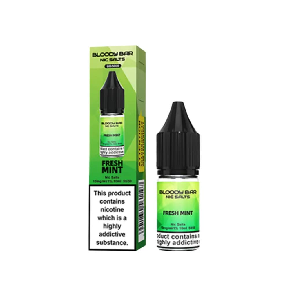  Fresh Mint / 20mg Bloody Bar Nic Salts e liquids 10ml Box of 10
