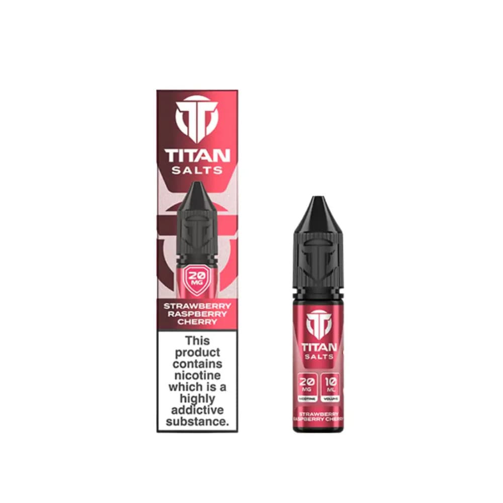  Strawberry Raspberry Cherry / 20mg Titan Nic Salts e liquids 10ml Box of 10