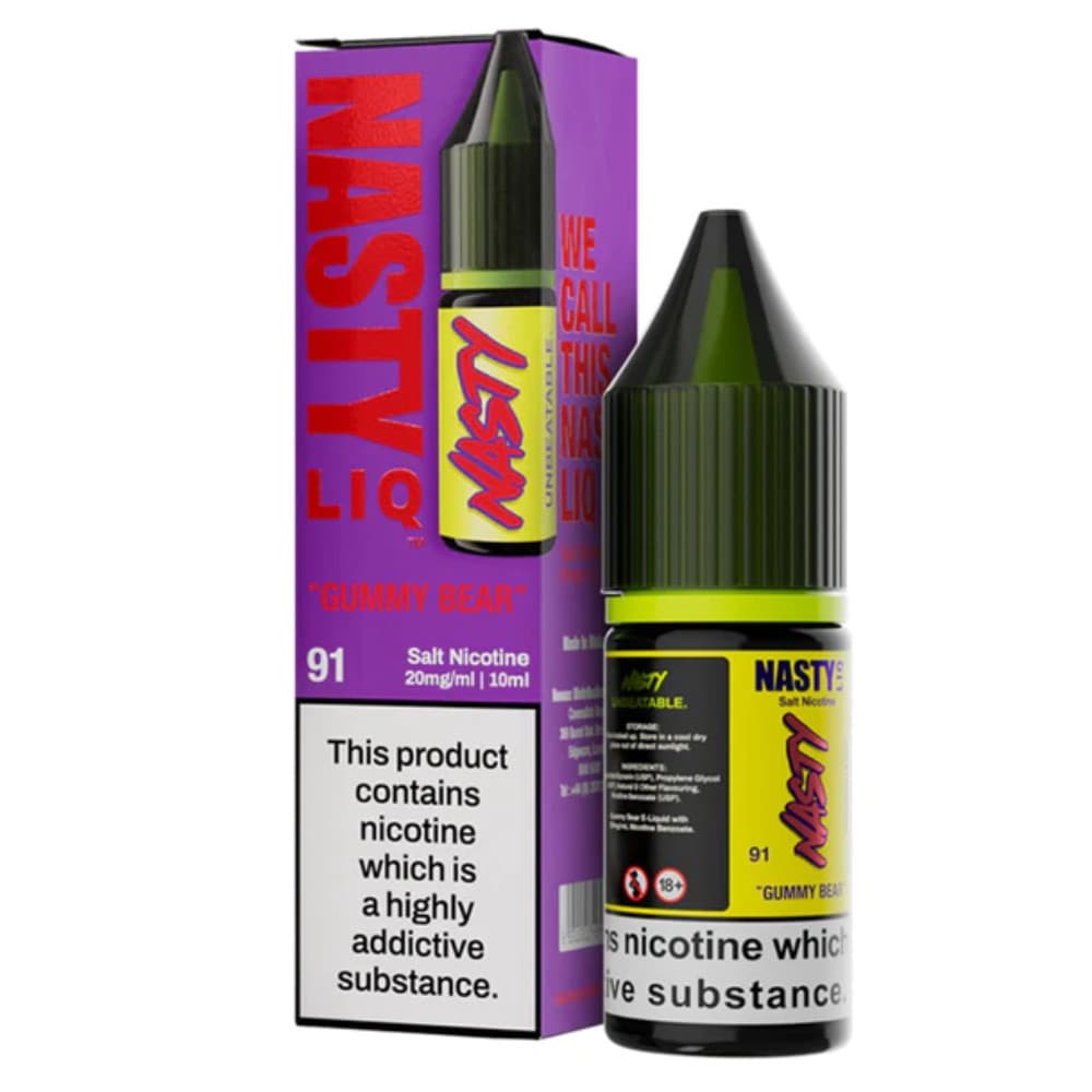  Gummy Bear / 10mg Nasty Liq Nic Salts e liquids 10ml Box of 10