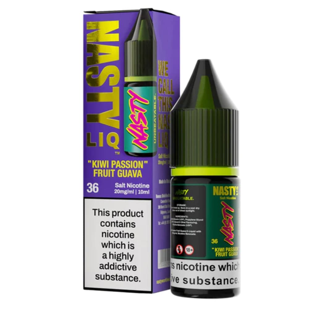  Kiwi Passionfruit Guava / 10mg Nasty Liq Nic Salts e liquids 10ml Box of 10