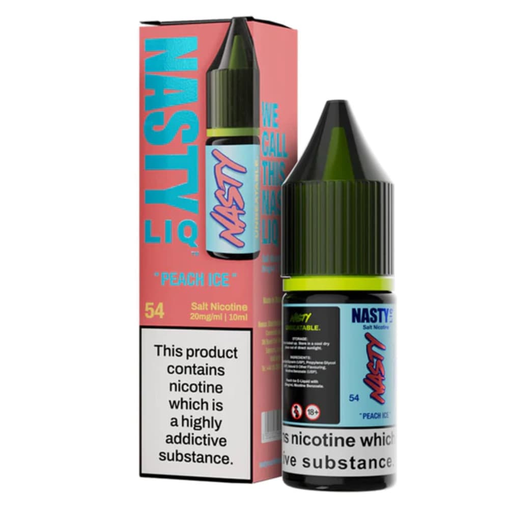  Peach Ice / 10mg Nasty Liq Nic Salts e liquids 10ml Box of 10