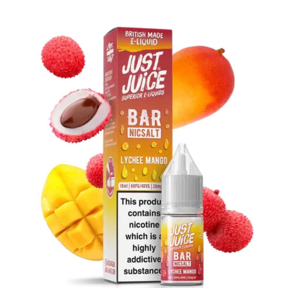  Lychee Mango / 20mg Just Juice Bar Nic Salts e liquids 10ml Box of 10