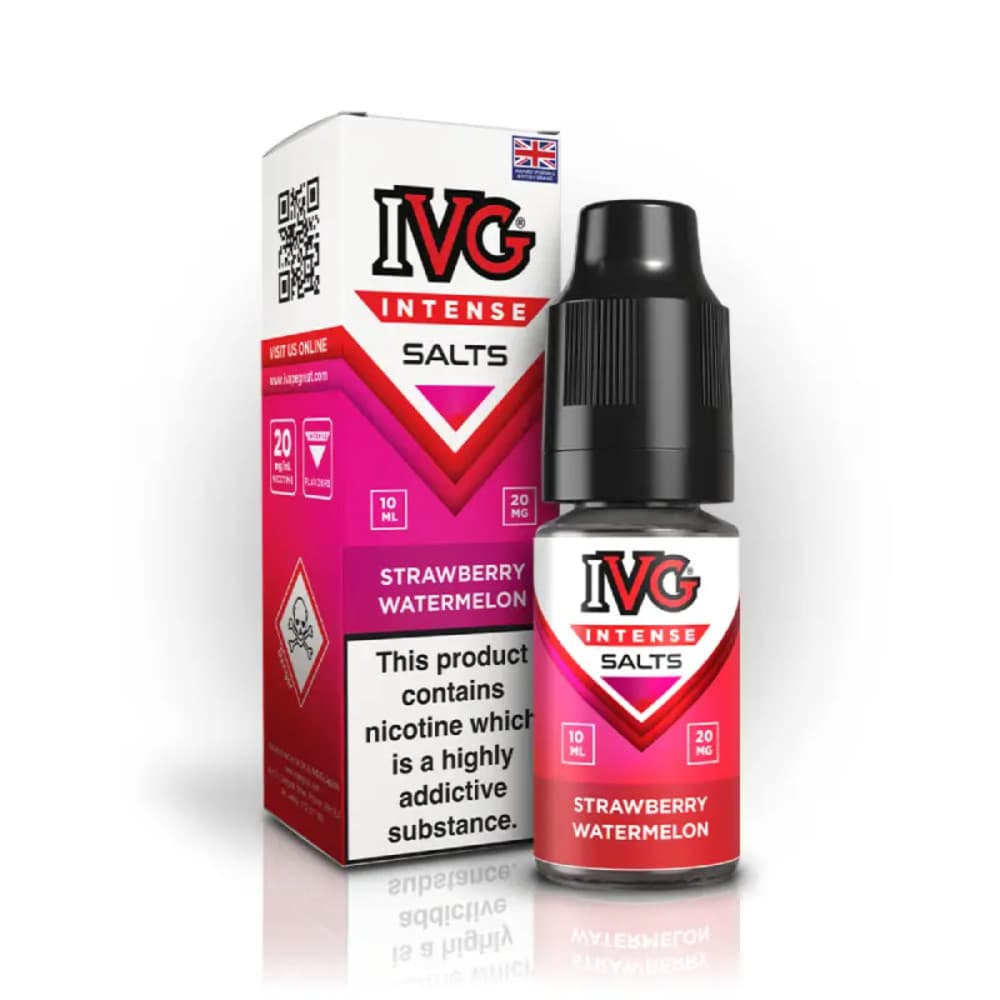  Strawberry Watermelon / 10mg IVG Intense Nic Salts e liquids 10ml Box of 10
