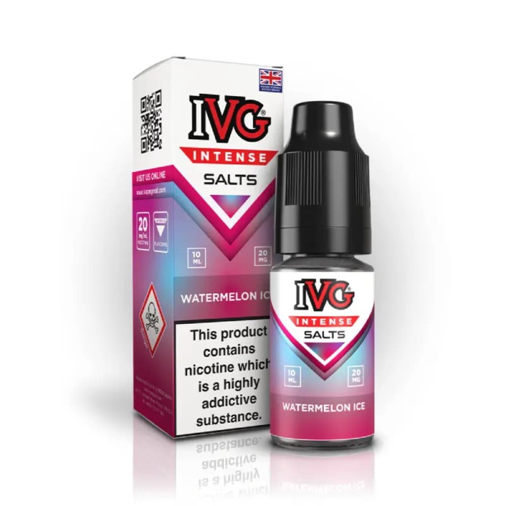  Watermelon Ice / 10mg IVG Intense Nic Salts e liquids 10ml Box of 10