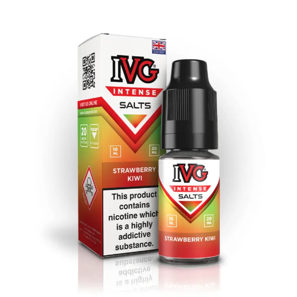  Strawberry Kiwi / 20mg IVG Intense Nic Salts e liquids 10ml Box of 10