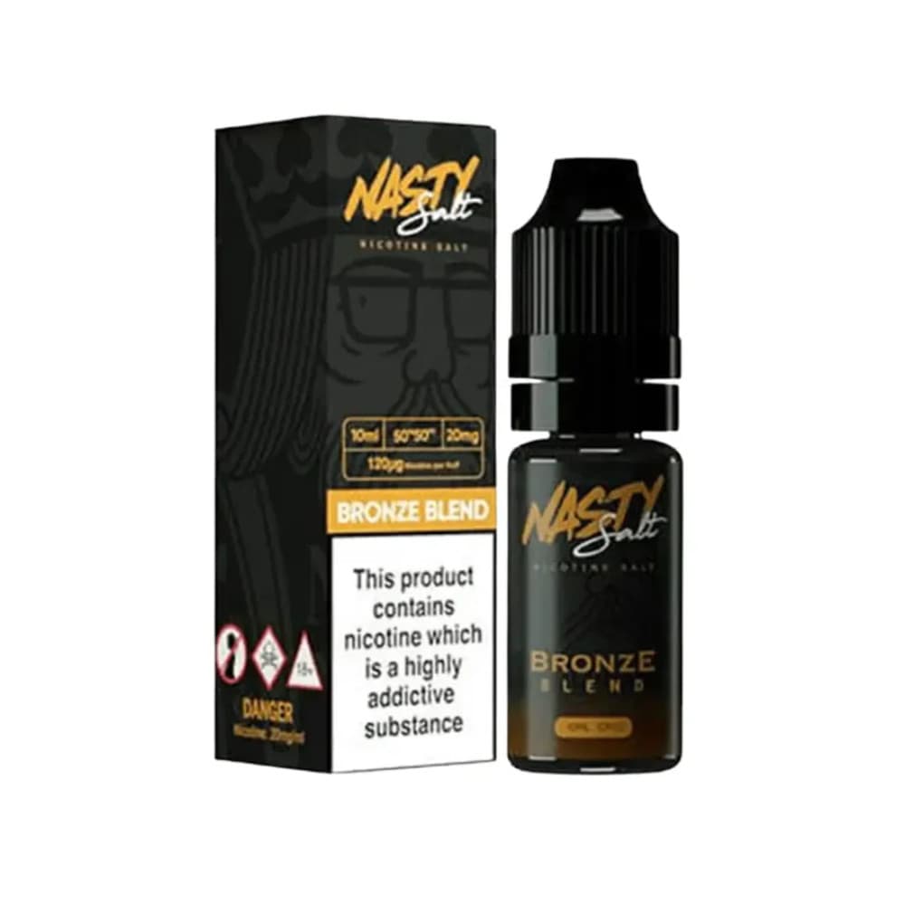  Bronze Blend / 10mg Nasty Juice Nic Salts e liquids 10ml Box of 10