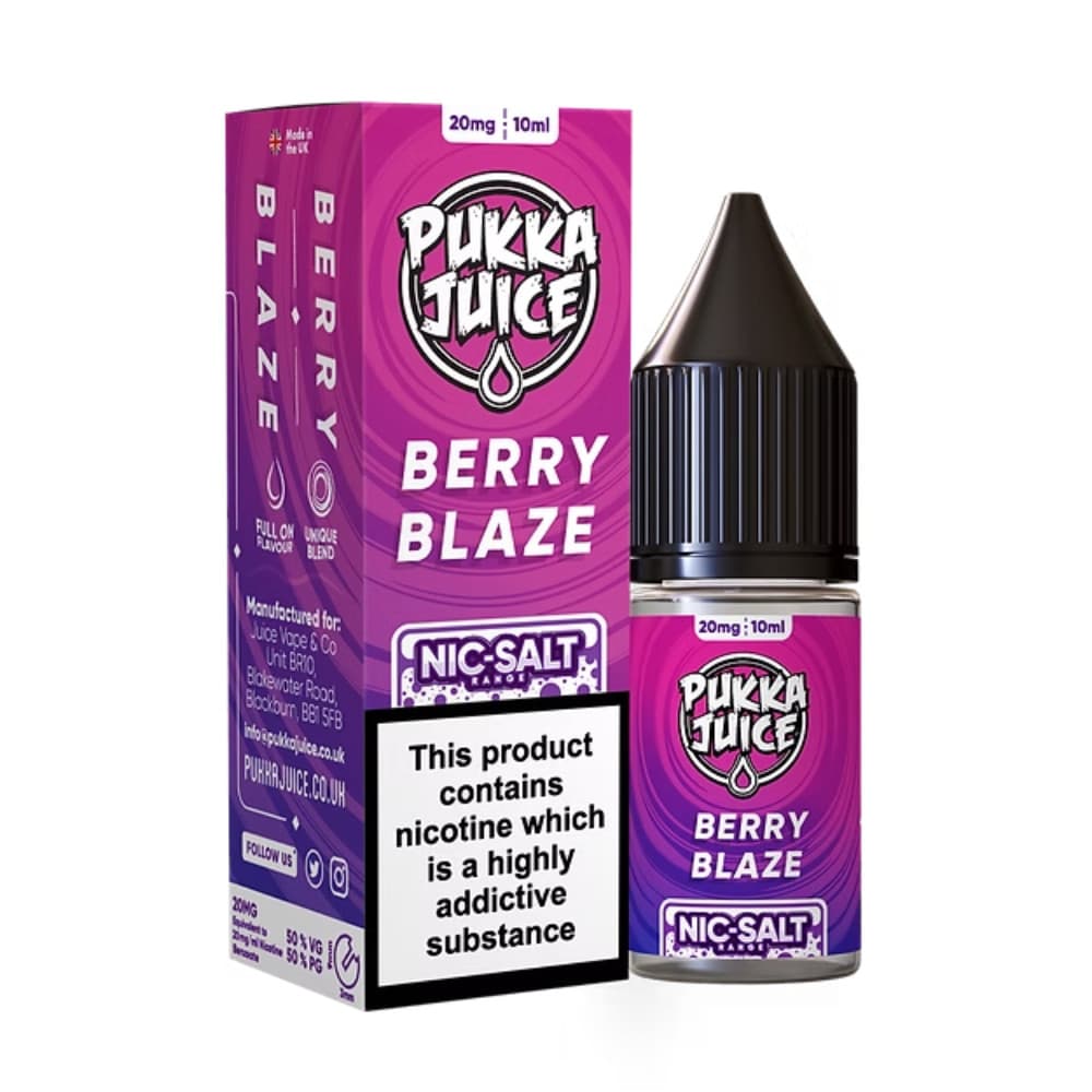  Berry Blaze / 10mg Pukka Juice Nic Salts e liquids 10ml Box of 10