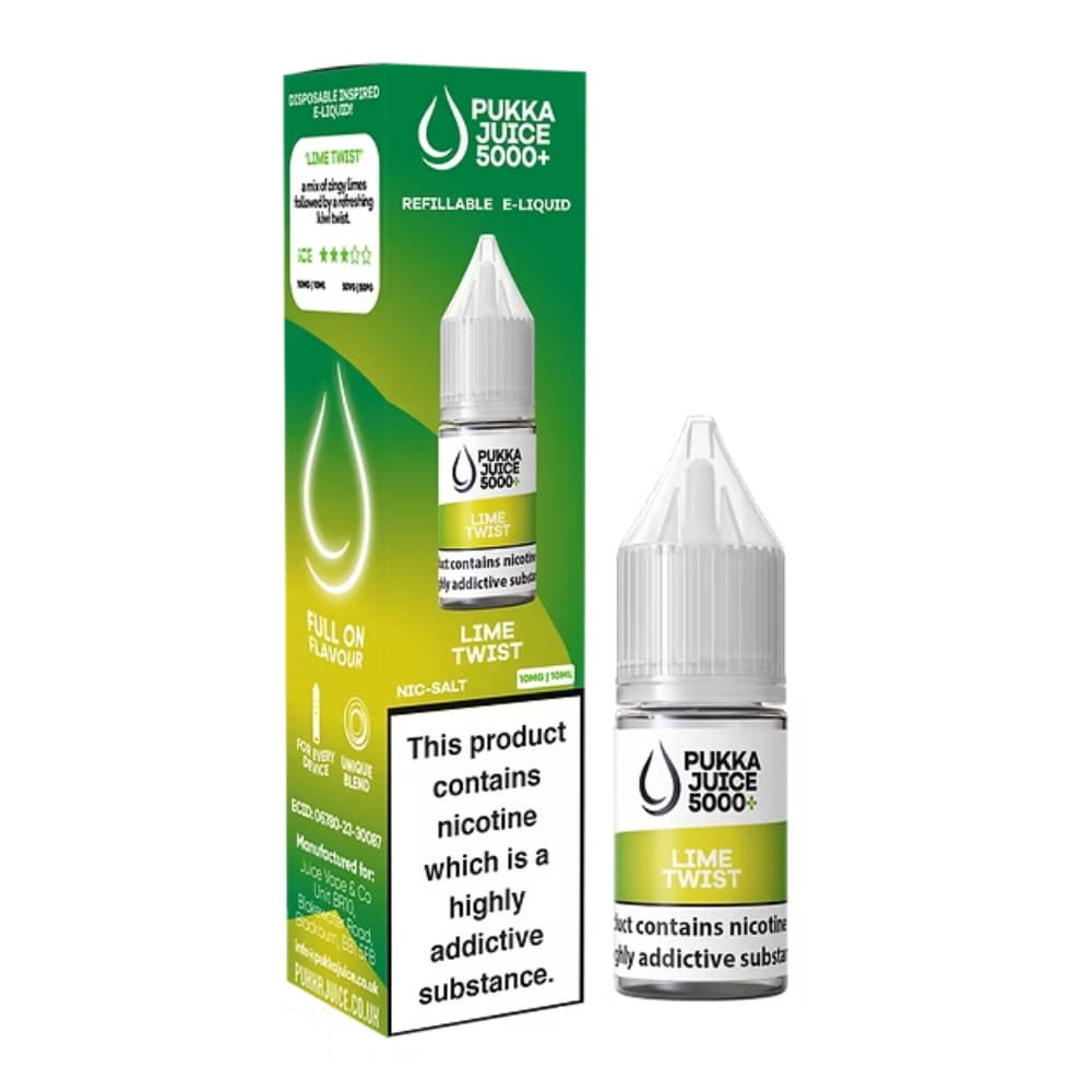  Lemon Twist / 20mg Pukka Juice 5000+ Nic Salts e liquids 10ml Box of 10