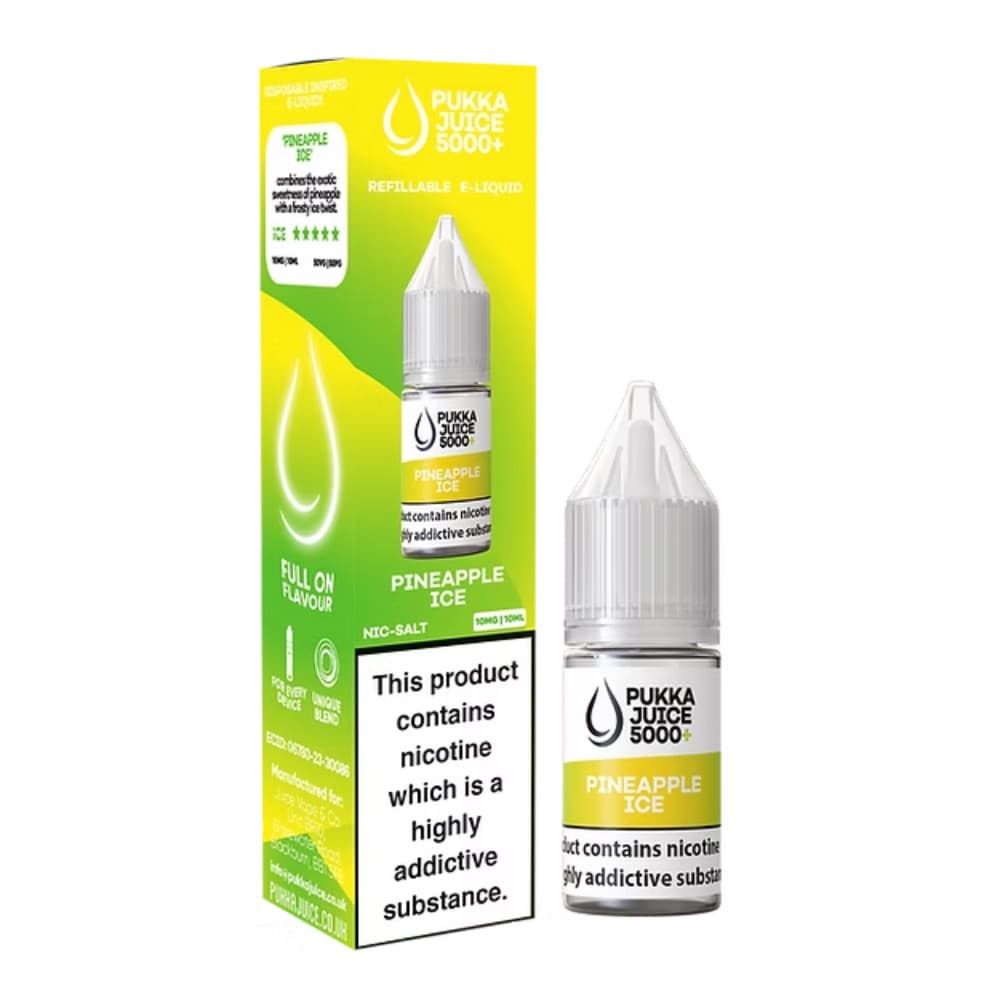  Pineapple Ice / 20mg Pukka Juice 5000+ Nic Salts e liquids 10ml Box of 10