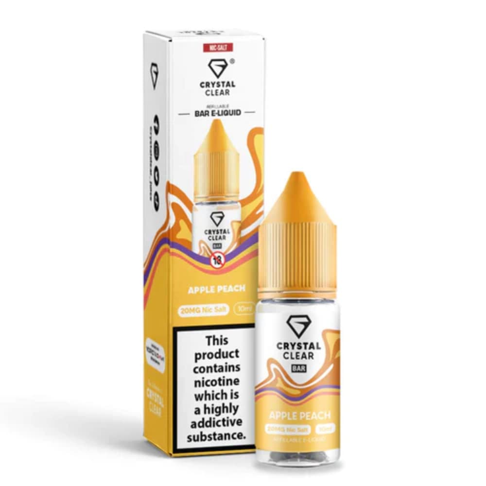  Apple Peach / 20mg Crystal Clear Nic Salts e liquids 10ml Box of 10