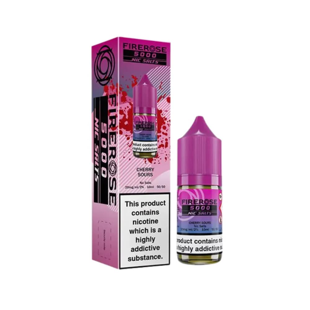  Cherry Sours / 20mg Firerose 5000 Nic Salts e liquids 10ml Box of 10