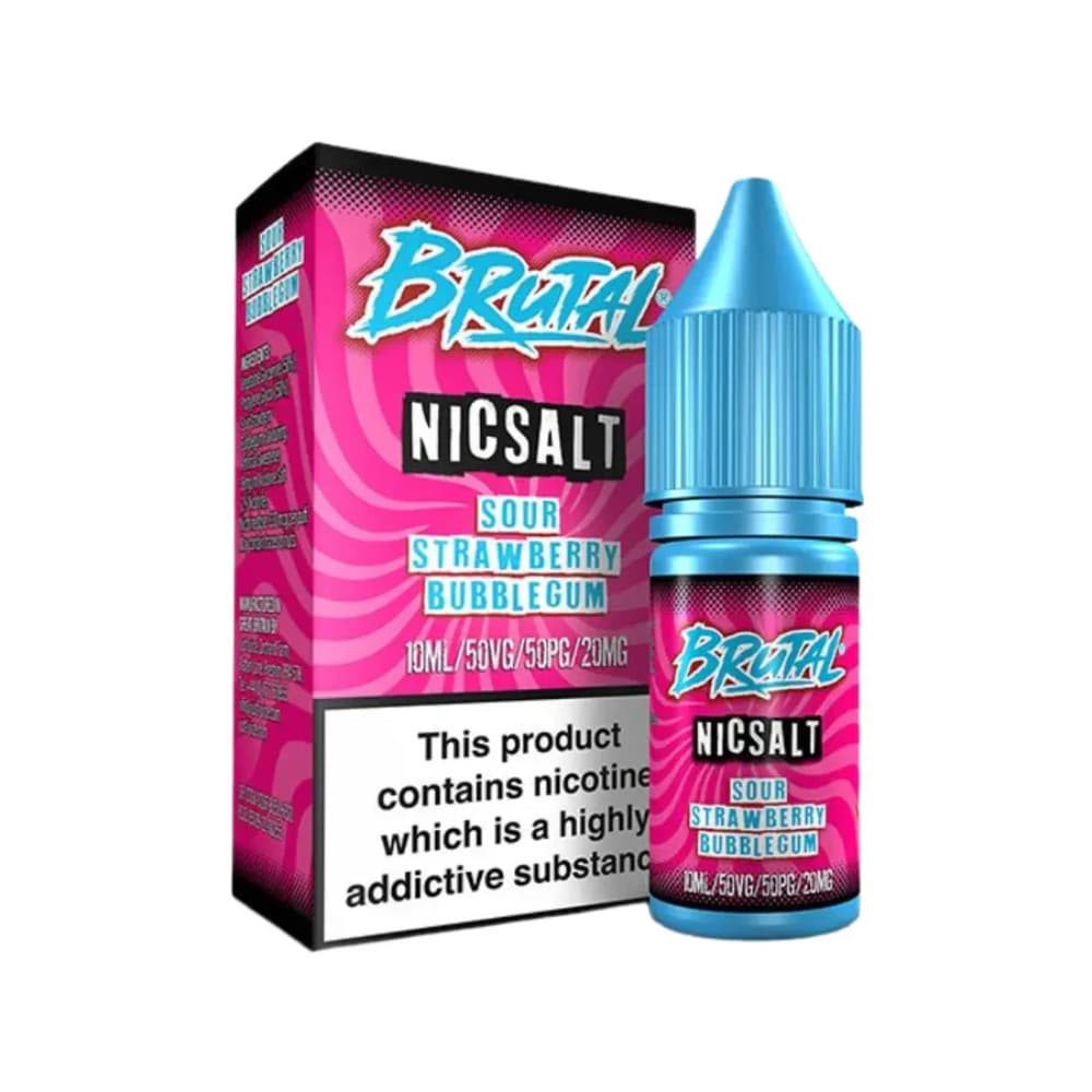  Sour Strawberry Bubblegum / 20mg Just Juice Brutal Nic Salts e liquids 10ml Box of 5