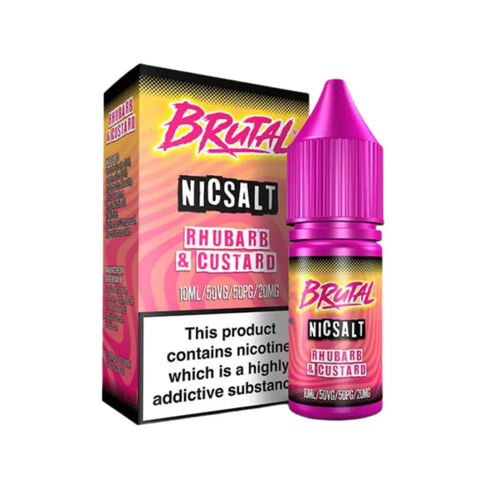  Rhubarb & Custard / 20mg Just Juice Brutal Nic Salts e liquids 10ml Box of 5