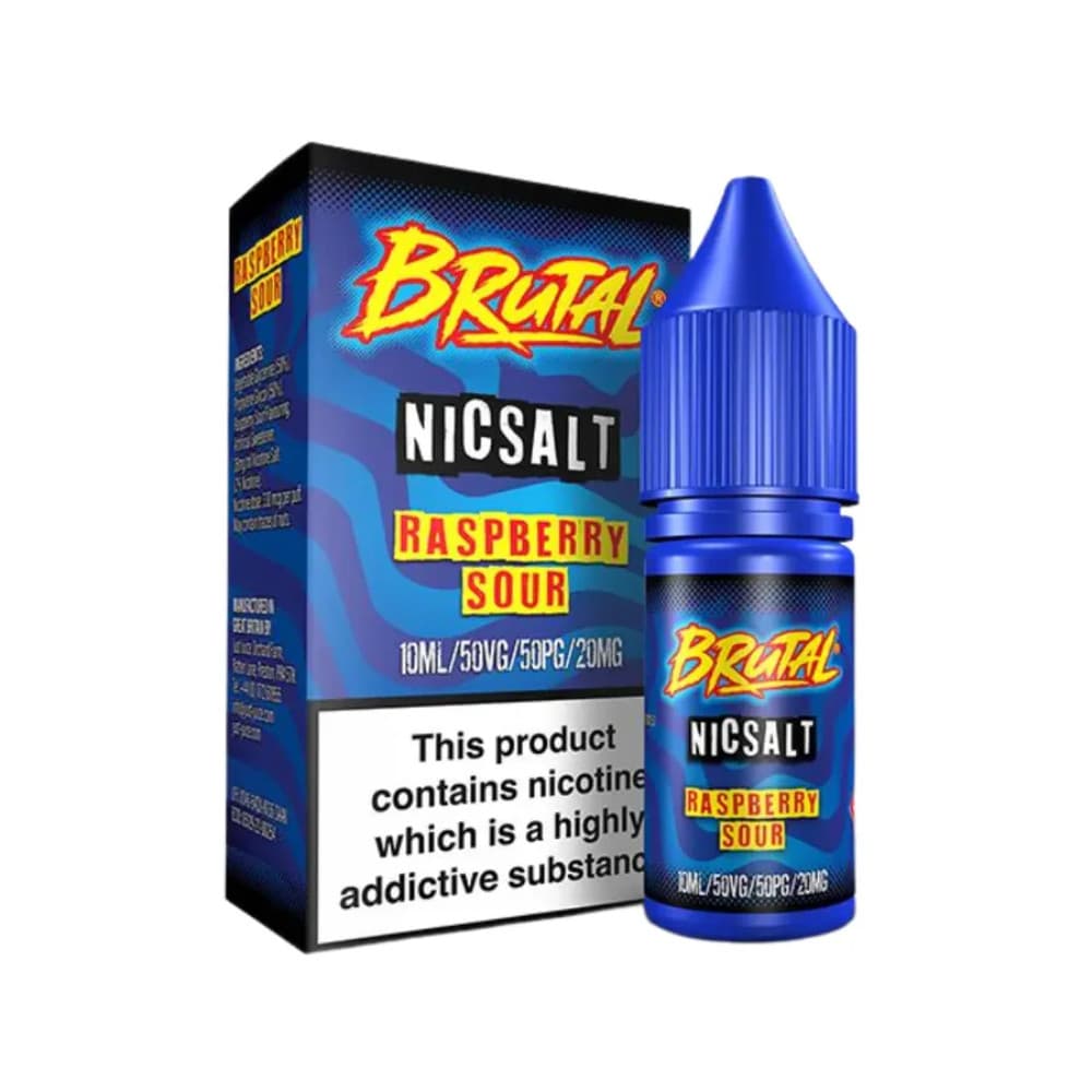  Raspberry Sour / 20mg Just Juice Brutal Nic Salts e liquids 10ml Box of 5