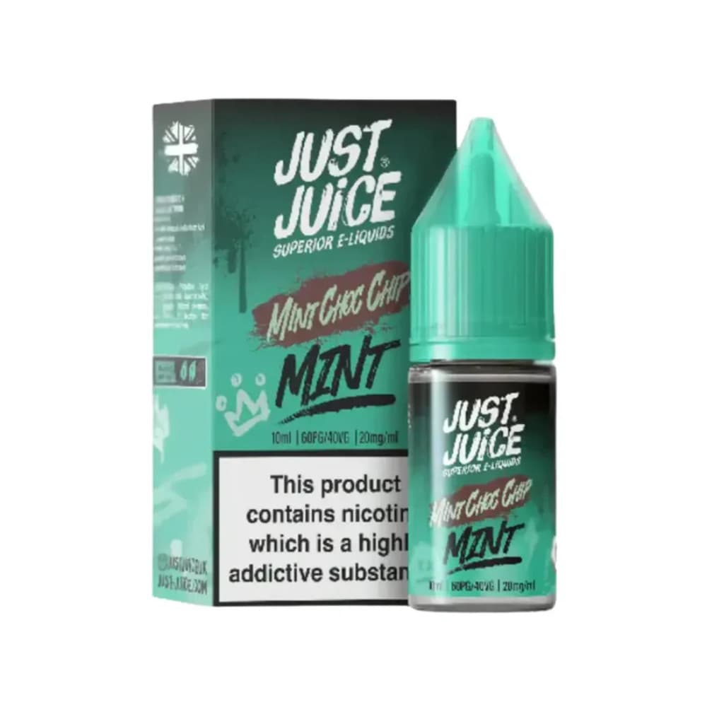  Mint Choco Chips / 10mg Just Juice Mint Nic Salts e liquids 10ml Box of 5