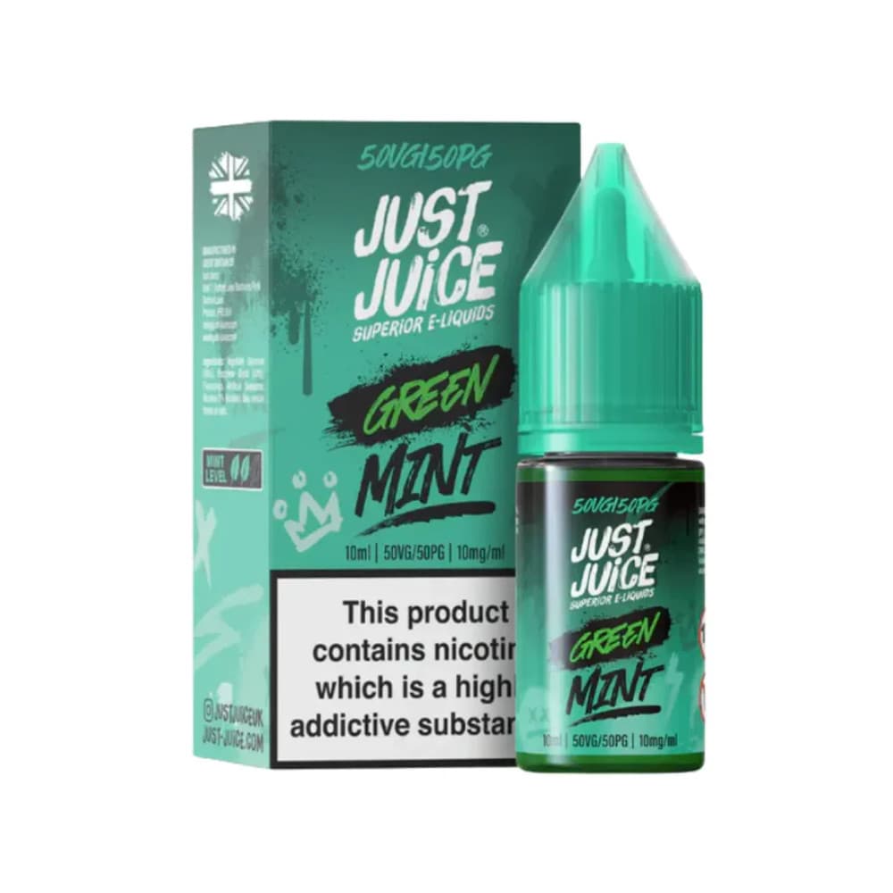  Green Mint / 20mg Just Juice Mint Nic Salts e liquids 10ml Box of 5