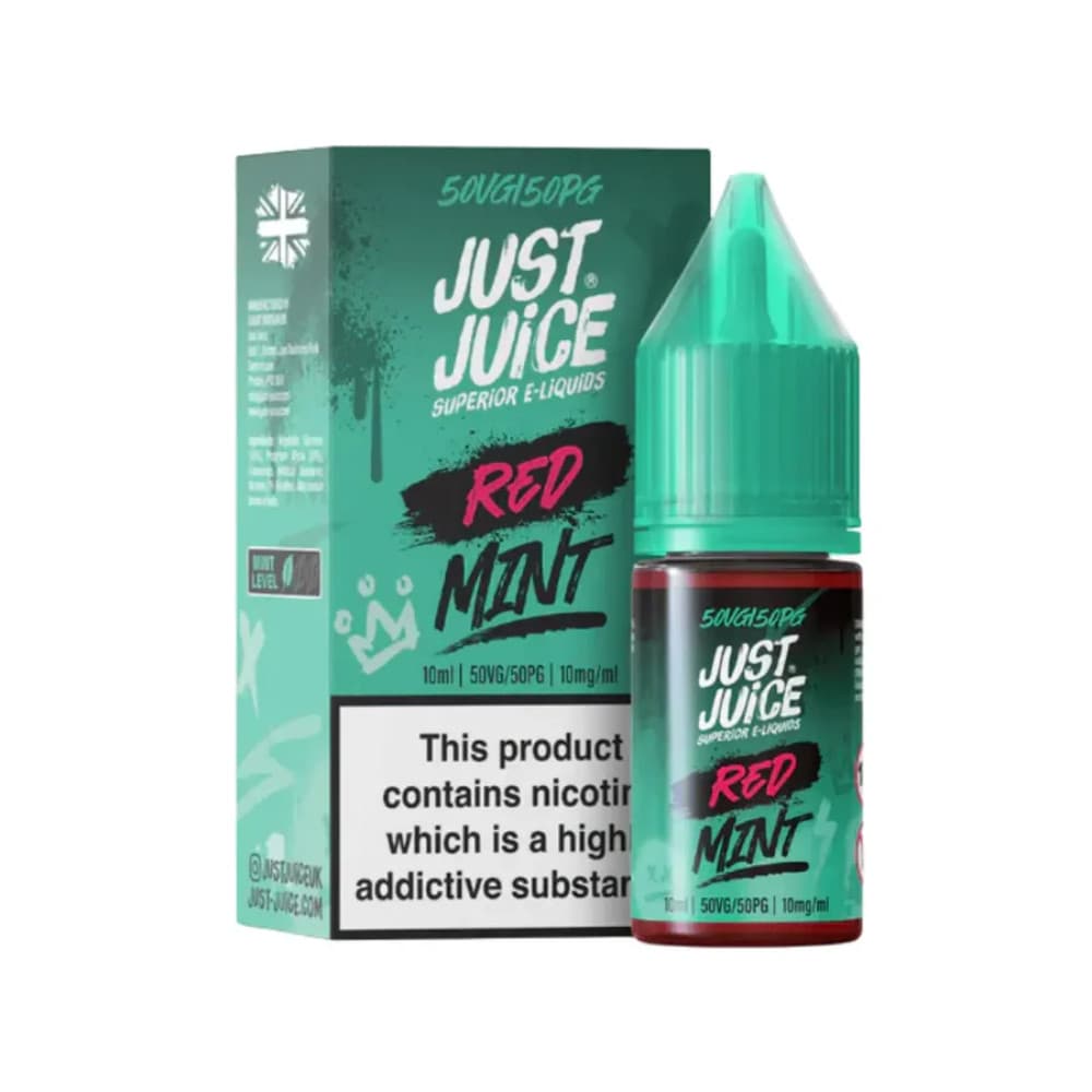  Red Mint / 10mg Just Juice Mint Nic Salts e liquids 10ml Box of 5