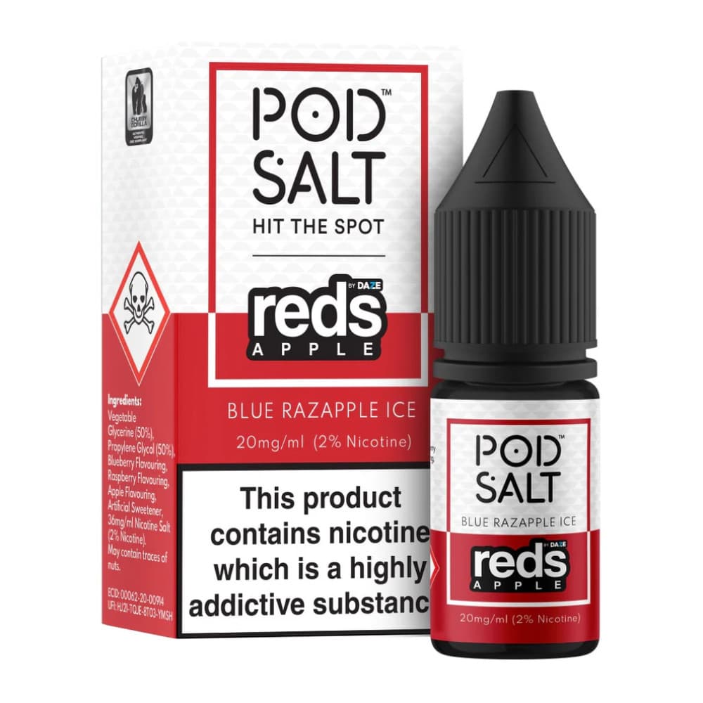  Reds Apple - Blue Razapple Ice / 11mg Pod Salt Fusions Nic Salts e liquids 10ml Box of 5