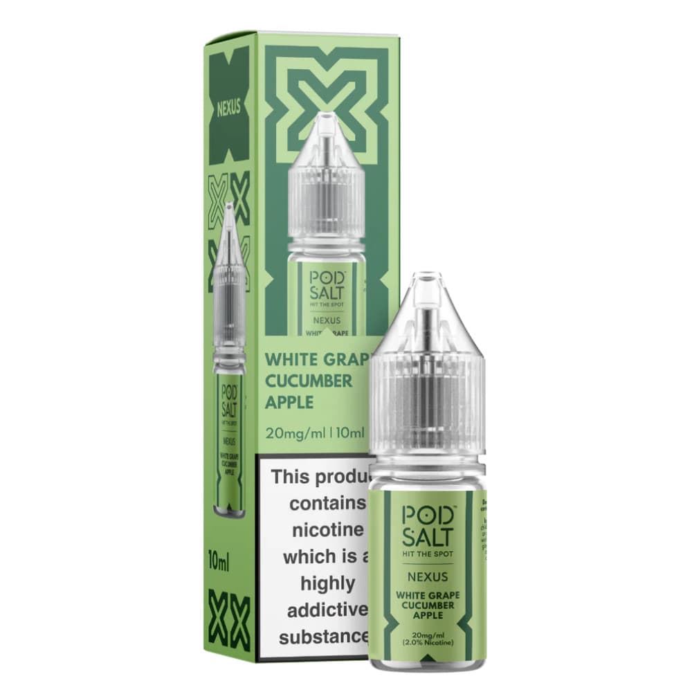 White Grape Cucumber / 10mg Pod Salt Nexus e liquids 10ml Box of 10