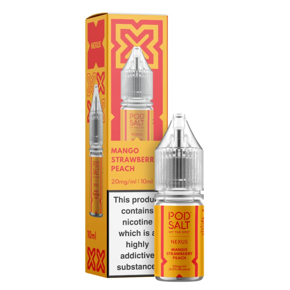  Mango Strawberry Peach / 10mg Pod Salt Nexus e liquids 10ml Box of 10