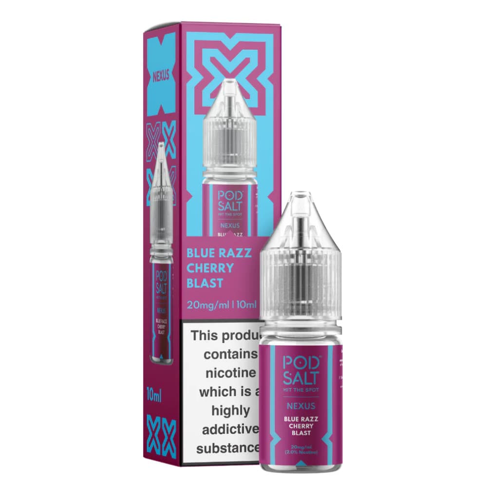  Blue Razz Cherry Blast / 10mg Pod Salt Nexus e liquids 10ml Box of 10