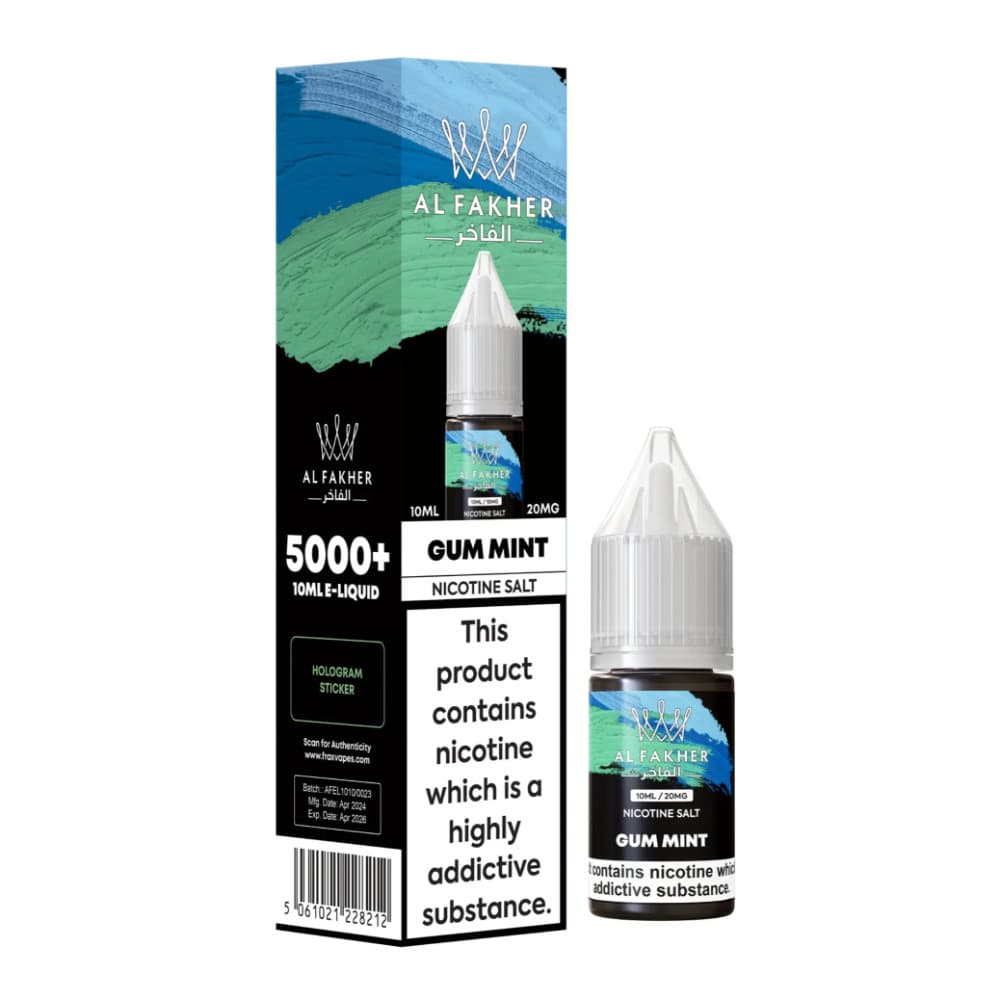  Gum Mint / 20mg Al Fakher Nic Salts e liquids 10ml Box of 10
