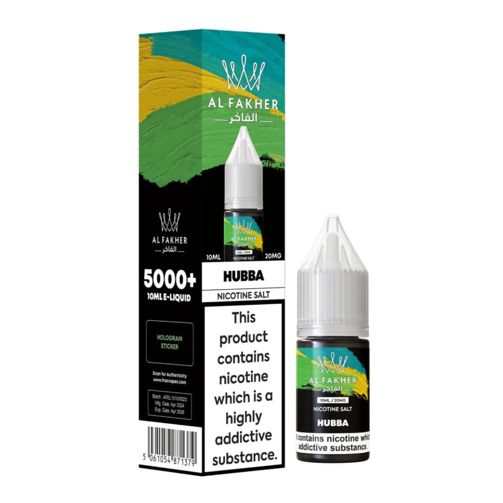  Hubba / 10mg Al Fakher Nic Salts e liquids 10ml Box of 10