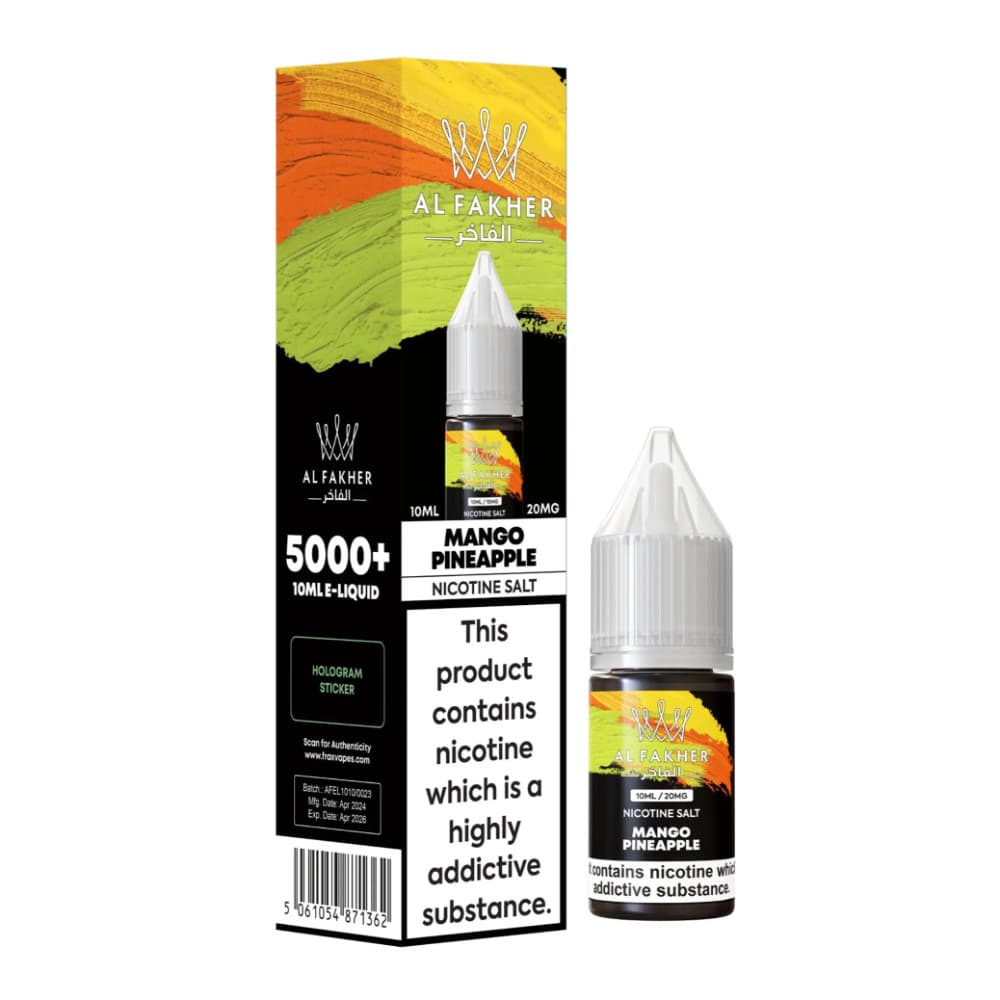  Mango Pineapple / 20mg Al Fakher Nic Salts e liquids 10ml Box of 10