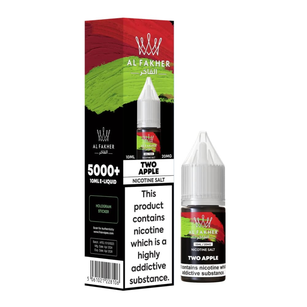  Two Apple / 20mg Al Fakher Nic Salts e liquids 10ml Box of 10