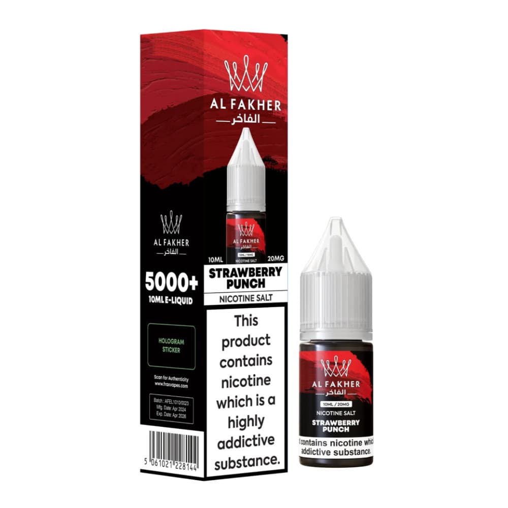  Strawberry Punch / 10mg Al Fakher Nic Salts e liquids 10ml Box of 10