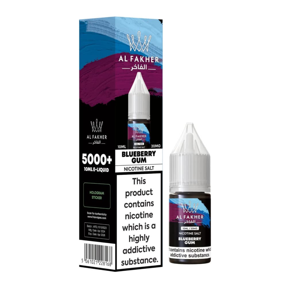 Blueberry Gum / 20mg Al Fakher Nic Salts e liquids 10ml Box of 10