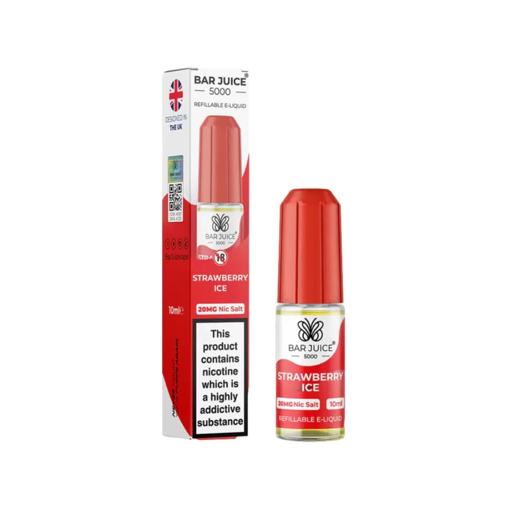  Strawberry Ice / 10mg Bar Juice 5000 Nic Salts E-Liquids 10ml Box of 10