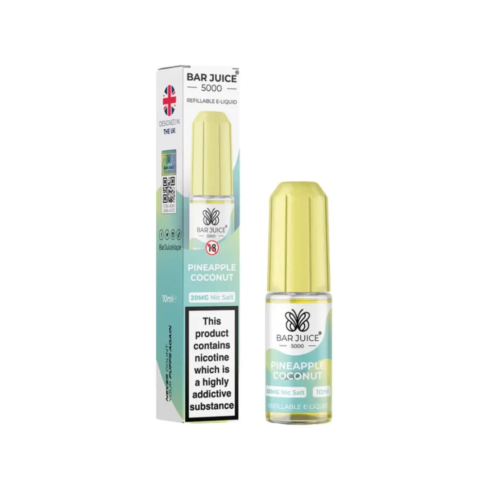  Pineapple Coconut / 10mg Bar Juice 5000 Nic Salts E-Liquids 10ml Box of 10