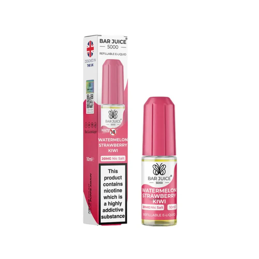  Watermelon Strawberry & Kiwi / 10mg Bar Juice 5000 Nic Salts E-Liquids 10ml Box of 10