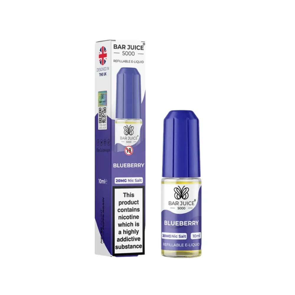  Blueberry / 20mg Bar Juice 5000 Nic Salts E-Liquids 10ml Box of 10