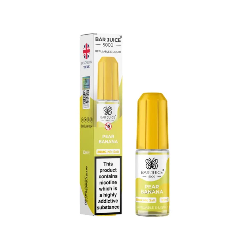  Pear Banana / 20mg Bar Juice 5000 Nic Salts E-Liquids 10ml Box of 10