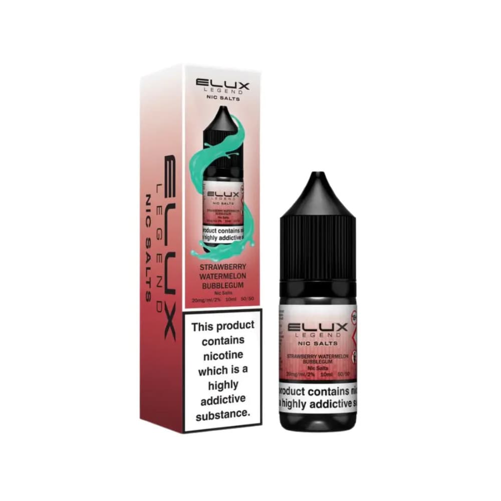  Strawberry Watermelon Bubble Gum / 10mg Elux Legend Nic Salts E-Liquids 10ml Box of 10