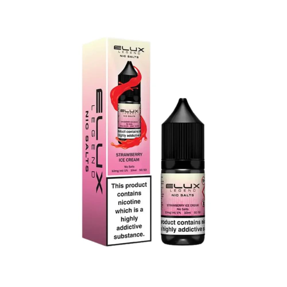  Strawberry Ice Cream / 10mg Elux Legend Nic Salts E-Liquids 10ml Box of 10