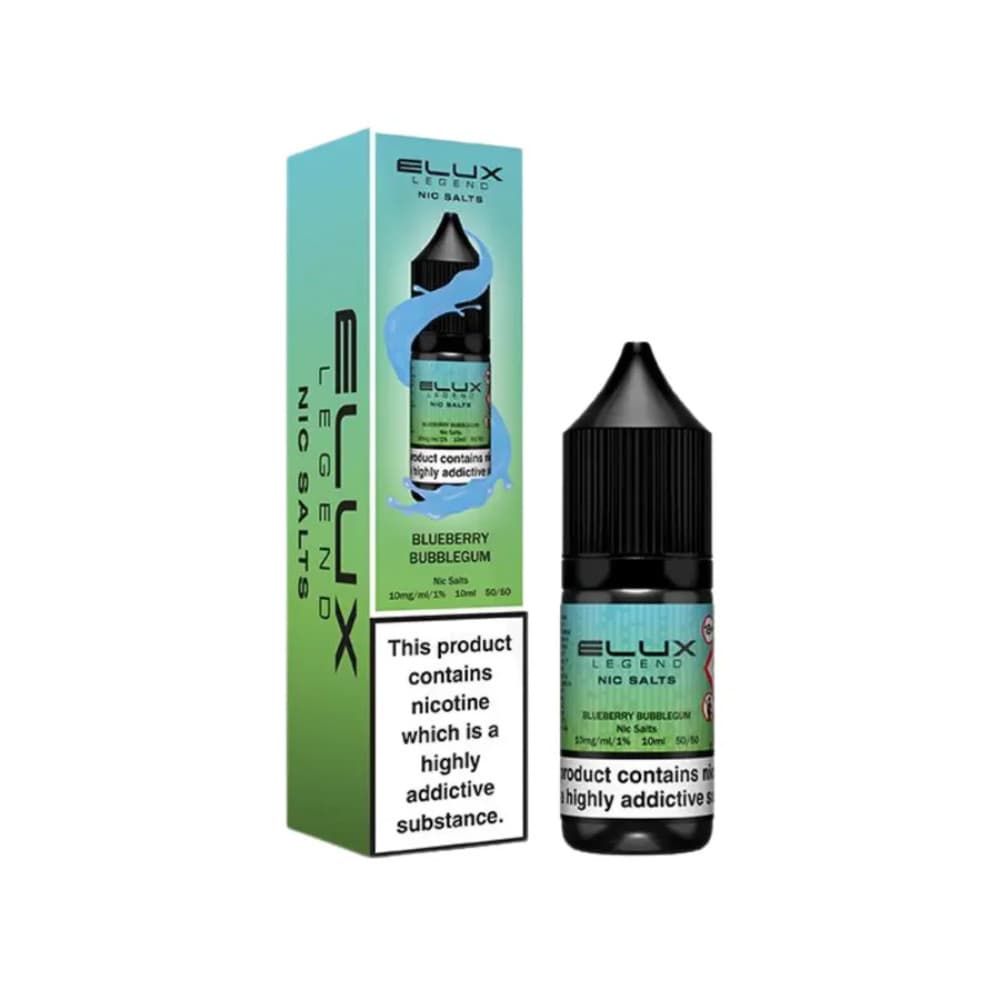  Blueberry Bubble Gum / 20mg Elux Legend Nic Salts E-Liquids 10ml Box of 10