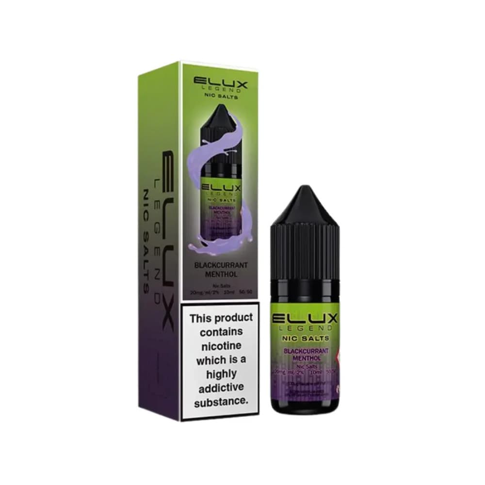 Blackcurrant Menthol / 20mg Elux Legend Nic Salts E-Liquids 10ml Box of 10