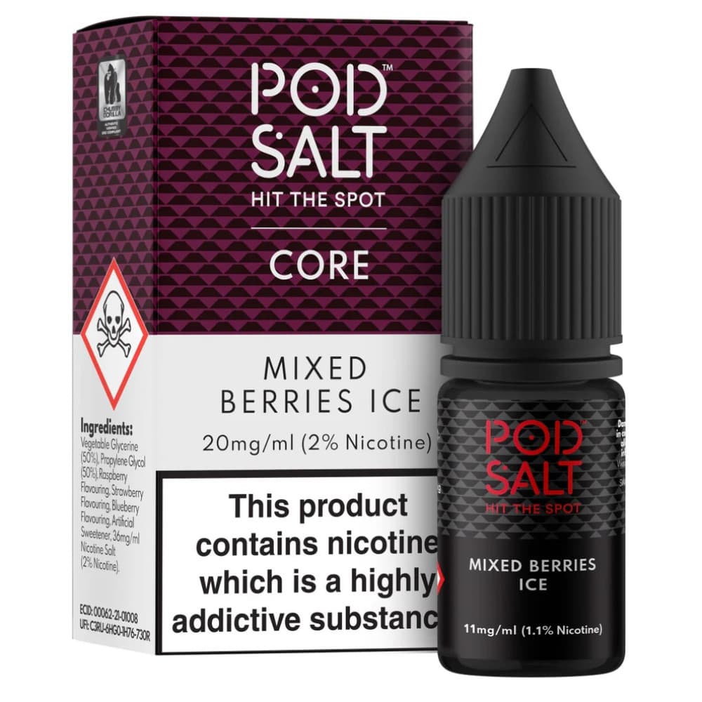  Mixed Berries Ice / 11mg Pod Salt Core Nic Salts e liquids 10ml Box of 5