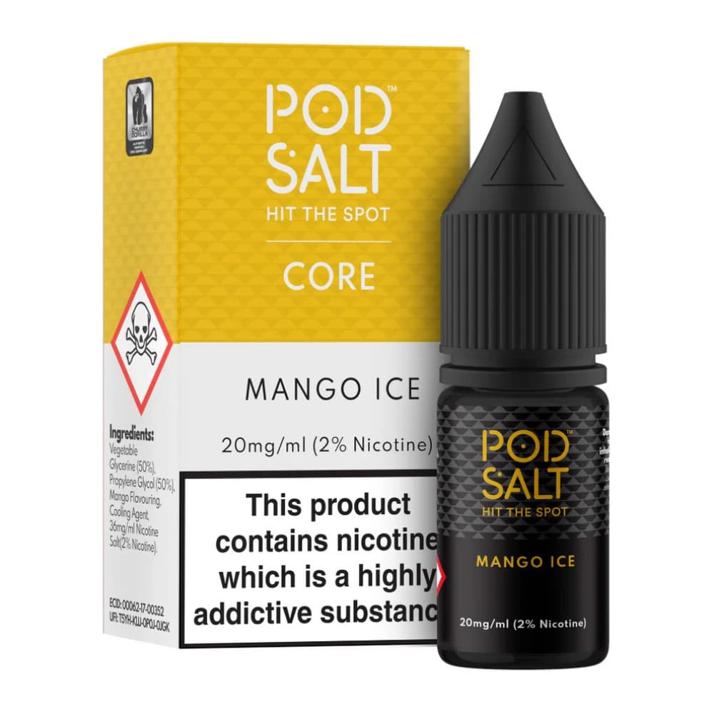  Mango Ice / 20mg Pod Salt Core Nic Salts e liquids 10ml Box of 5