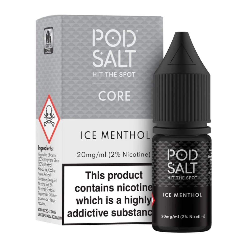  Ice Menthol / 20mg Pod Salt Core Nic Salts e liquids 10ml Box of 5