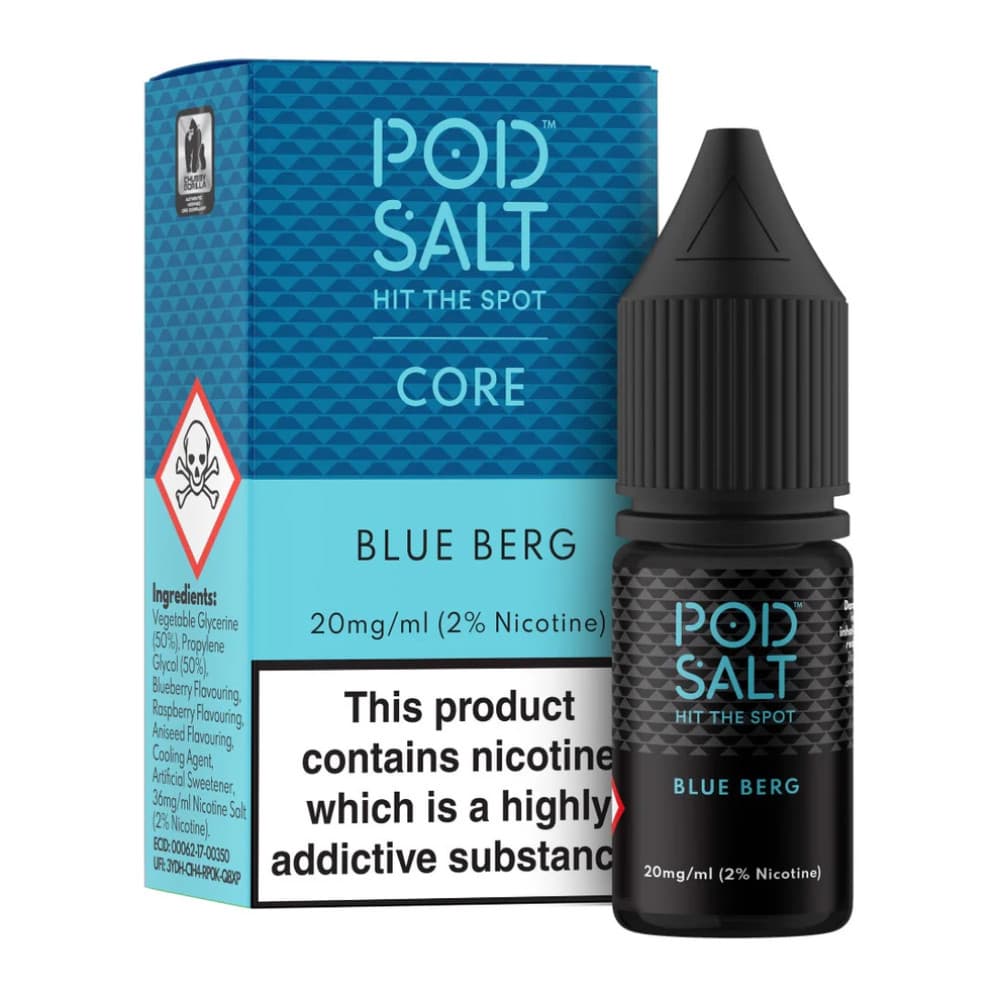  Blue Berg / 20mg Pod Salt Core Nic Salts e liquids 10ml Box of 5